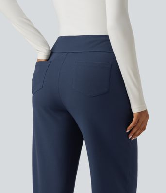 Halara Flex™ High Waisted Wide Leg Waffle Work Pants with Pockets