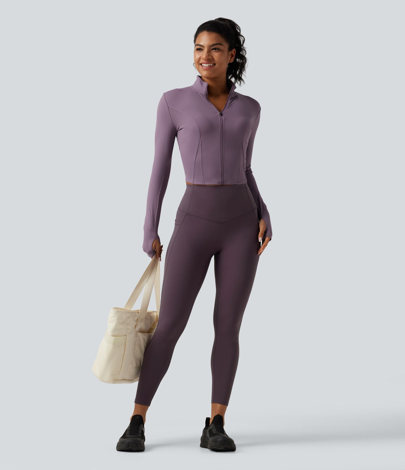 High Waisted Tummy Control Training Leggings with Pockets