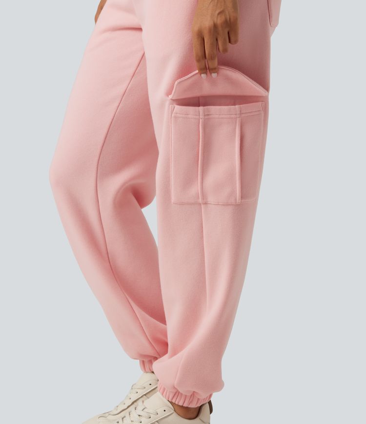 Mid Rise Fleece Casual Cotton Joggers with Pockets Mid Rise Fleece Casual Cotton Joggers with Pockets