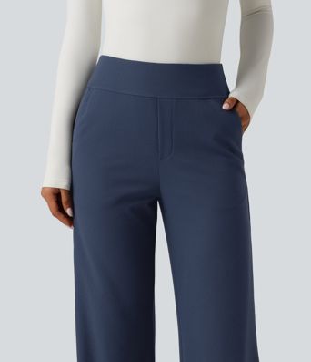 Halara Flex™ High Waisted Wide Leg Waffle Work Pants with Pockets