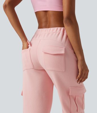 Mid Rise Fleece Casual Cotton Joggers with Pockets Mid Rise Fleece Casual Cotton Joggers with Pockets