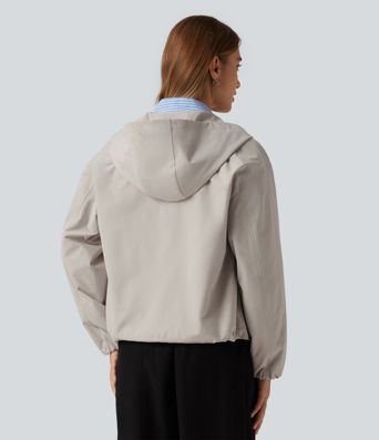 Hooded Long Sleeve Casual Jacket with Pockets Hooded Long Sleeve Casual Jacket with Pockets
