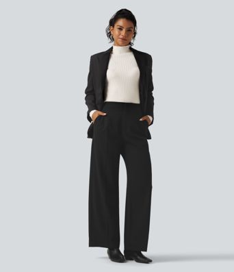 Mock Neck Long Sleeve Slim Work Sweater with Thumbholes Mock Neck Long Sleeve Slim Work Sweater with Thumbholes