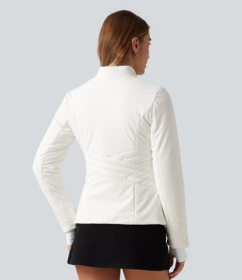PuffFlex Long Sleeve Double Zipper Casual Padded Jacket with Pockets PuffFlex Long Sleeve Double Zipper Casual Padded Jacket with Pockets