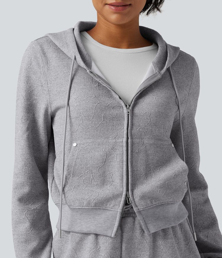 Hooded Long Sleeve Casual Jacket with Pockets