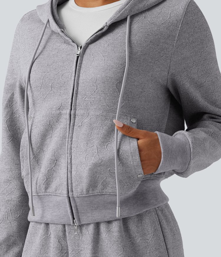 Hooded Long Sleeve Casual Jacket with Pockets