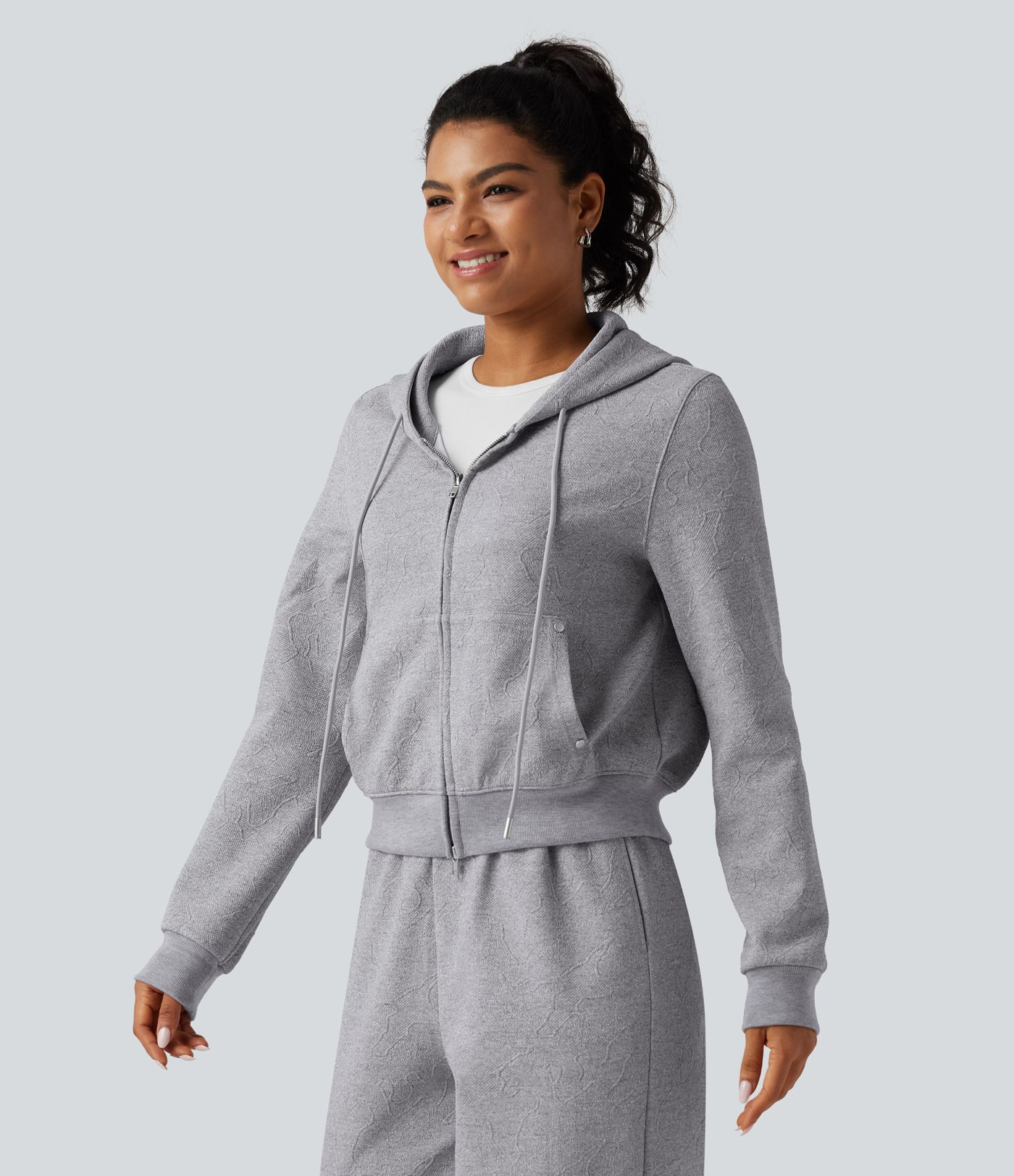 Hooded Long Sleeve Casual Jacket with Pockets