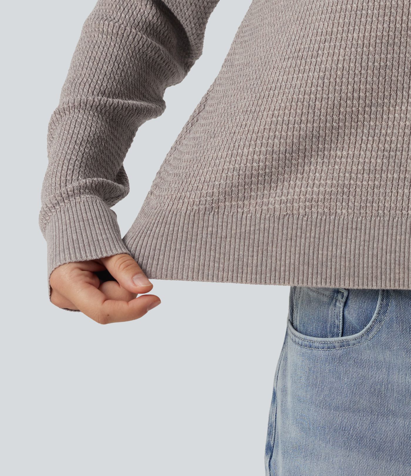 Round Neck Long Sleeve Cut-Out Back Casual Sweater Round Neck Long Sleeve Cut-Out Back Casual Sweater