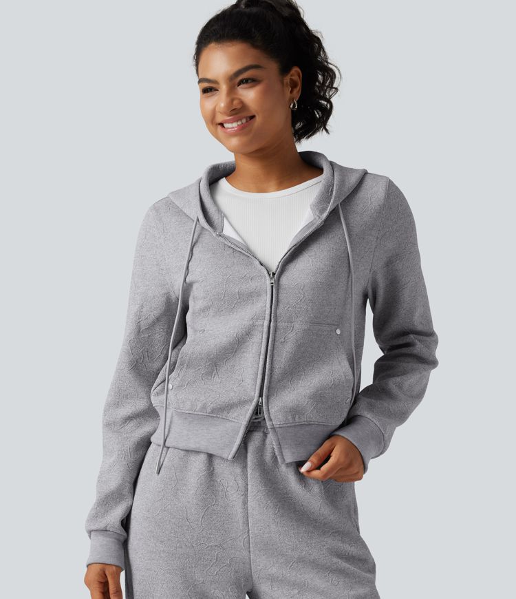 Hooded Long Sleeve Casual Jacket with Pockets