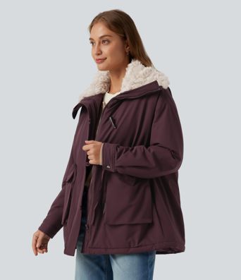 Lapel Long Sleeve Casual Padded Jacket with Pockets