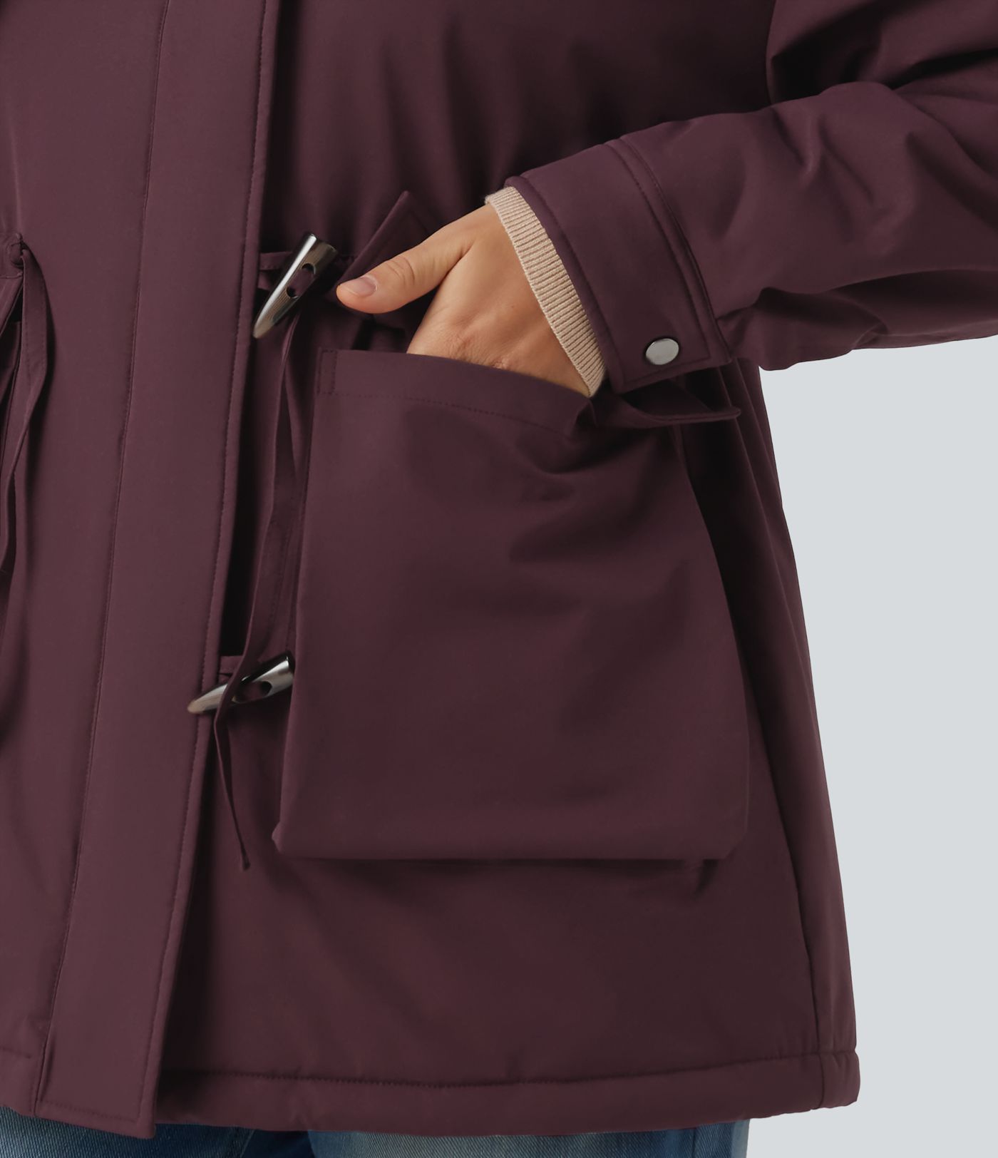 Lapel Long Sleeve Casual Padded Jacket with Pockets