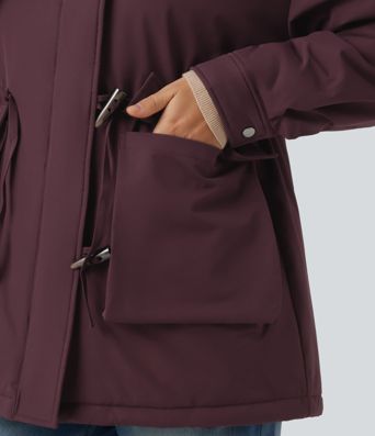 Lapel Long Sleeve Casual Padded Jacket with Pockets