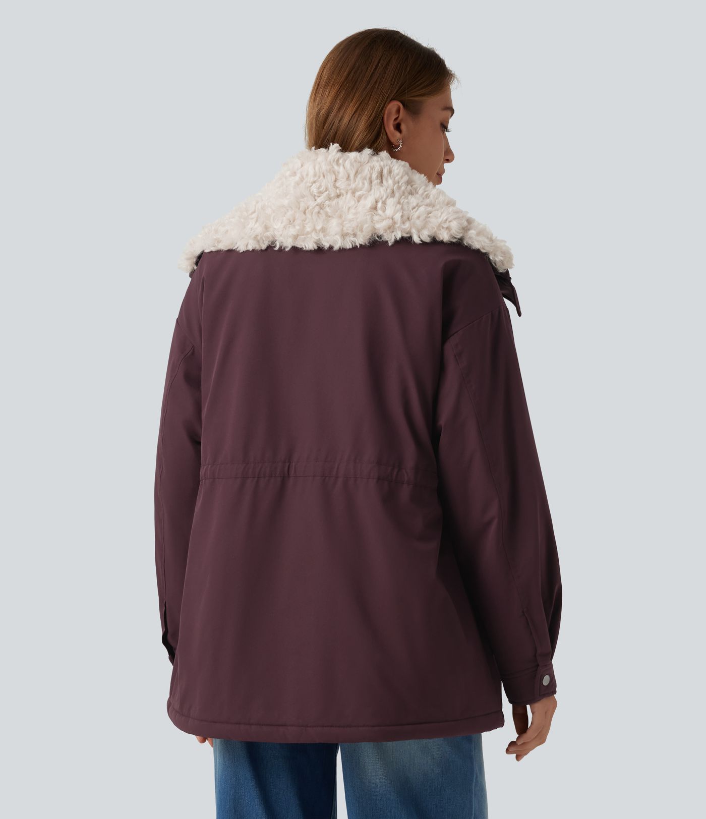 Lapel Long Sleeve Casual Padded Jacket with Pockets