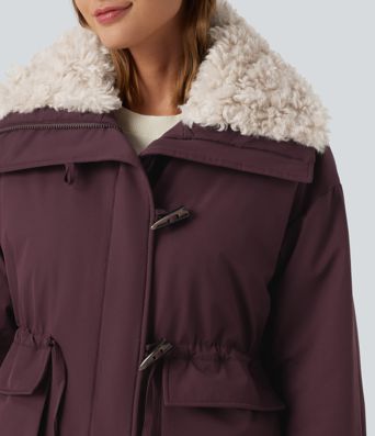 Lapel Long Sleeve Casual Padded Jacket with Pockets