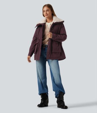 Lapel Long Sleeve Casual Padded Jacket with Pockets
