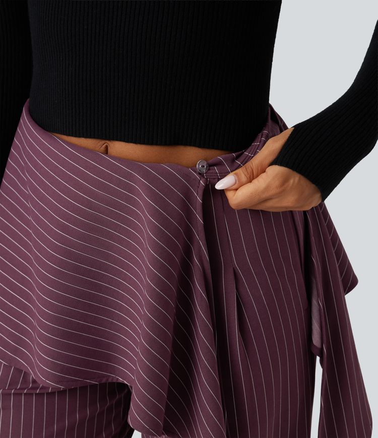 Halara Flex™ High Waisted Tie Side Wide Leg Stripe Work Pants with Pockets Halara Flex™ High Waisted Tie Side Wide Leg Stripe Work Pants with Pockets