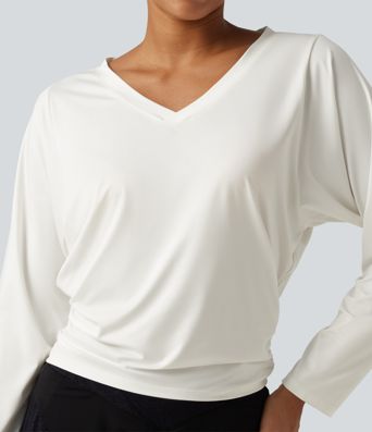 Sweetheart Neck Long Sleeve Ruched Yoga Sports Top Sweetheart Neck Long Sleeve Ruched Yoga Sports Top