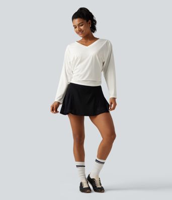 Sweetheart Neck Long Sleeve Ruched Yoga Sports Top Sweetheart Neck Long Sleeve Ruched Yoga Sports Top