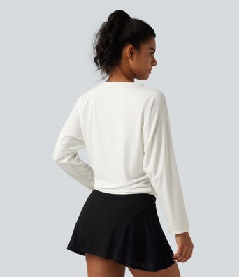 Sweetheart Neck Long Sleeve Ruched Yoga Sports Top Sweetheart Neck Long Sleeve Ruched Yoga Sports Top