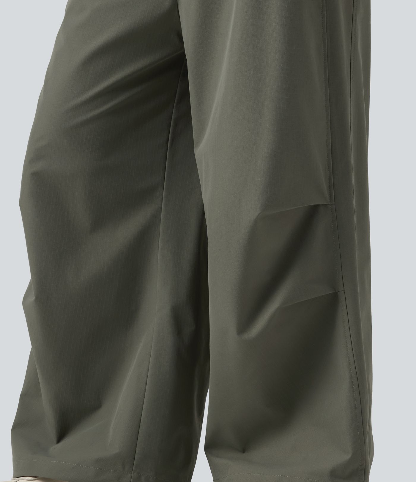 Mid Rise Drawstring Baggy Adjustable Drawcord Hiking Cargo Pant with Pockets