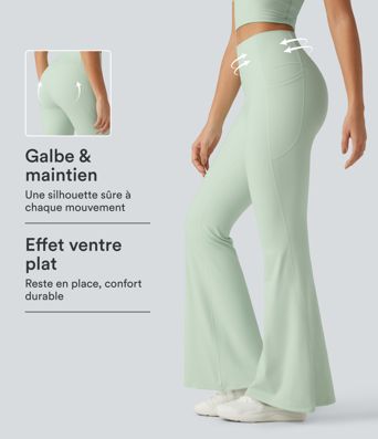 Legging de yoga flare Halara UltraSculpt™ taille haute gainant avec poches