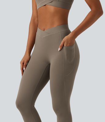 Mid Rise Crossover InstantCool Quick Dry Running Leggings with Pockets