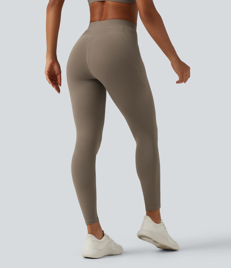 Mid Rise Crossover InstantCool Quick Dry Running Leggings with Pockets