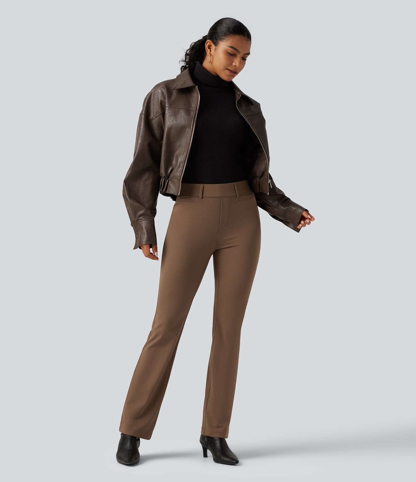 Halara Flex™ DayStretch Wrinkle Recovery Mid Rise Bootcut Work Pants with Pockets