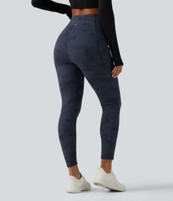 Halara UltraSculpt™ High Waisted Tummy Control Camo Fleece Workout Leggings with Pockets
