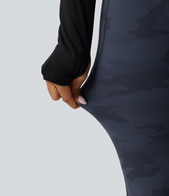 Halara UltraSculpt™ High Waisted Tummy Control Camo Fleece Workout Leggings with Pockets