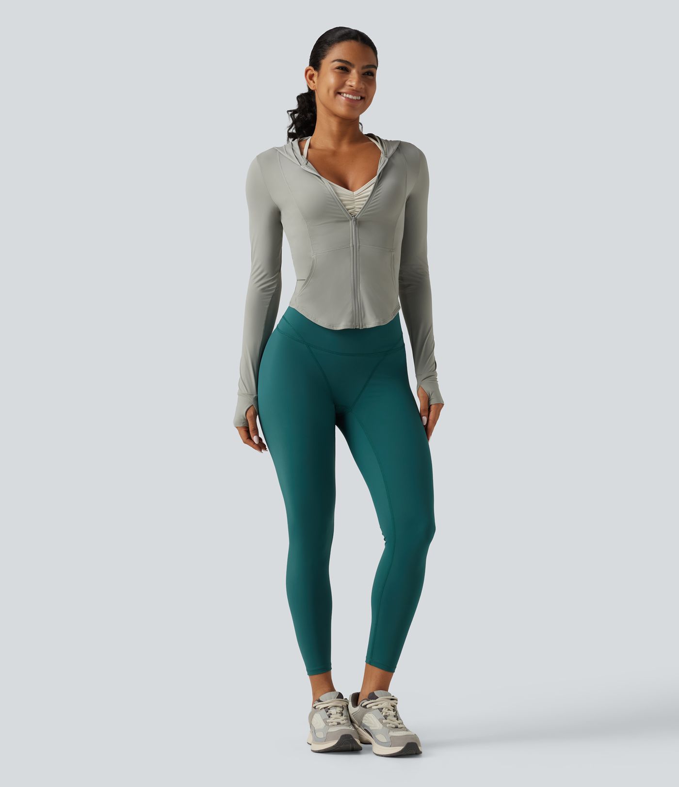 High Waisted Skinny Running Leggings with Pocket