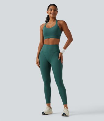 High Waisted Skinny Running Leggings with Pocket
