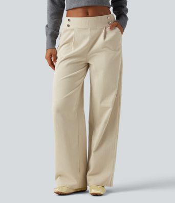 Lässige Cordhose mit mittelhohem Bund, Seitentaschen und geradem Bein Lässige Cordhose mit mittelhohem Bund, Seitentaschen und geradem Bein