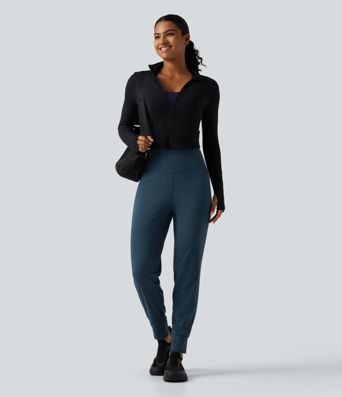 Softlyzero™ Airy High Waisted Reflective Dots InstantCool Running Joggers with Pockets