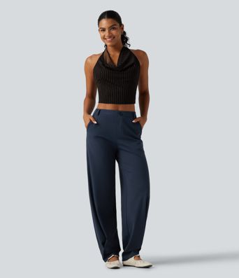 Halara Flex™ DayStretch Arbeitshosen mit mittlerer Bundhöhe, Barrel‑Leg und Taschen Halara Flex™ DayStretch Arbeitshosen mit mittlerer Bundhöhe, Barrel‑Leg und Taschen