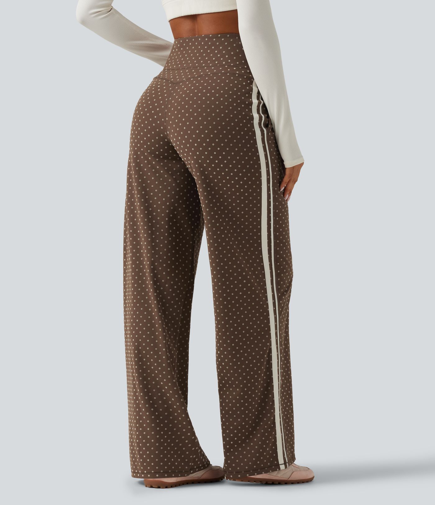 Halara UltraSculpt™ pantalones de yoga flocados de talle alto con control abdominal en forma de V, pierna recta, estampado de lunares y bolsillos Halara UltraSculpt™ pantalones de yoga flocados de talle alto con control abdominal en forma de V, pierna recta, estampado de lunares y bolsillos