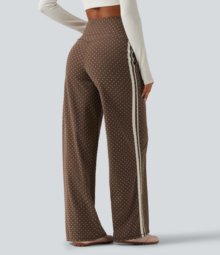 Halara UltraSculpt™ pantalones de yoga flocados de talle alto con control abdominal en forma de V, pierna recta, estampado de lunares y bolsillos Halara UltraSculpt™ pantalones de yoga flocados de talle alto con control abdominal en forma de V, pierna recta, estampado de lunares y bolsillos
