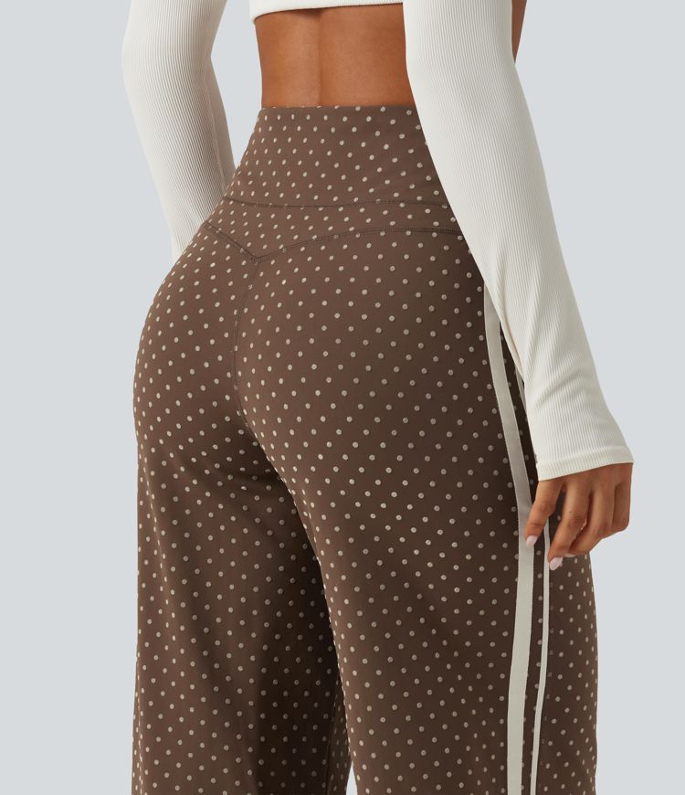 Halara UltraSculpt™ pantalones de yoga flocados de talle alto con control abdominal en forma de V, pierna recta, estampado de lunares y bolsillos Halara UltraSculpt™ pantalones de yoga flocados de talle alto con control abdominal en forma de V, pierna recta, estampado de lunares y bolsillos