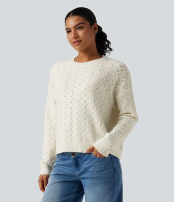 Round Neck Long Sleeve Causal Sweater