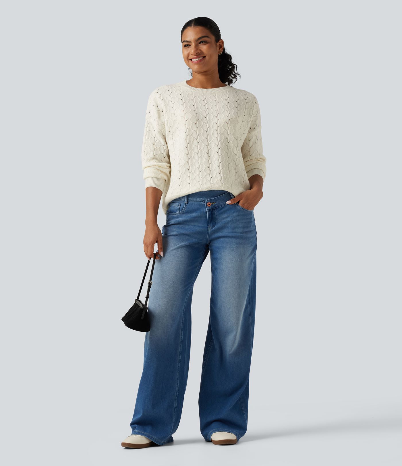 Round Neck Long Sleeve Causal Sweater