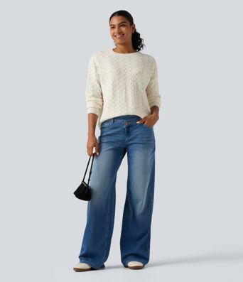 Round Neck Long Sleeve Causal Sweater