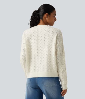 Round Neck Long Sleeve Causal Sweater