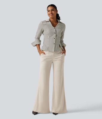Low Rise Flare Corduroy Casual Pants with Pockets Low Rise Flare Corduroy Casual Pants with Pockets