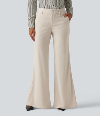 Low Rise Flare Corduroy Casual Pants with Pockets Low Rise Flare Corduroy Casual Pants with Pockets