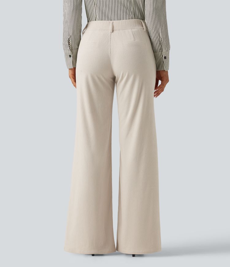 Low Rise Flare Corduroy Casual Pants with Pockets Low Rise Flare Corduroy Casual Pants with Pockets
