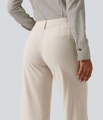 Low Rise Flare Corduroy Casual Pants with Pockets Low Rise Flare Corduroy Casual Pants with Pockets