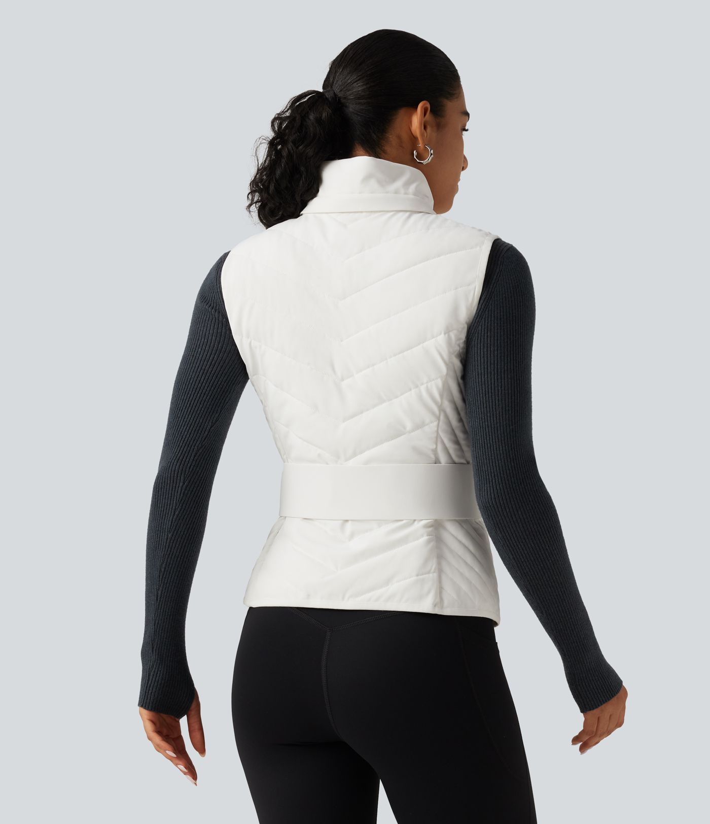 PuffFlex Removable Hood Quilted Casual Padded Vest with Pockets