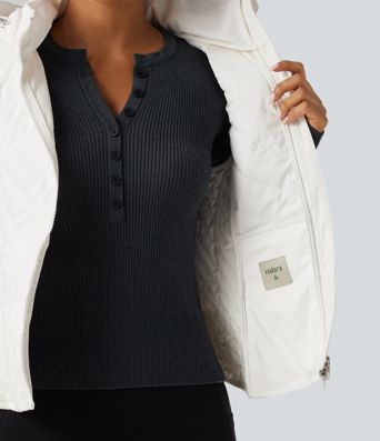 PuffFlex Removable Hood Quilted Casual Padded Vest with Pockets