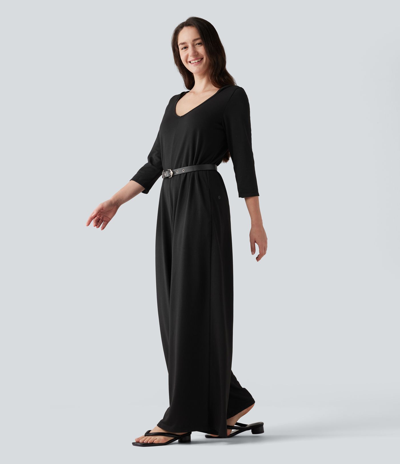 Hooded 3/4 Sleeve Baggy Relaxed Casual Jumpsuit with Pockets Hooded 3/4 Sleeve Baggy Relaxed Casual Jumpsuit with Pockets