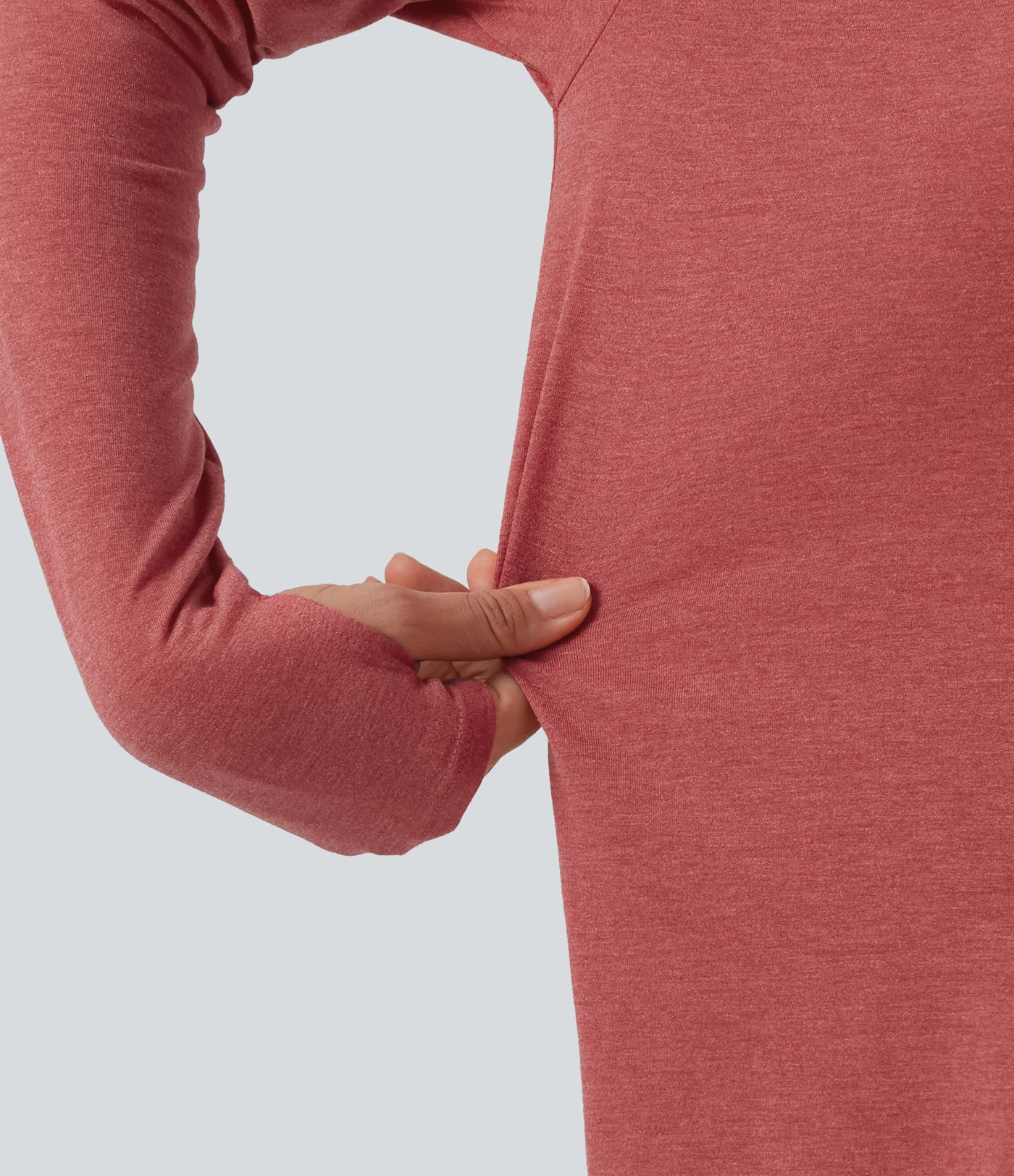 Boat Neck Dropped Long Sleeve Split Yoga Sweatshirt with Thumb Hole